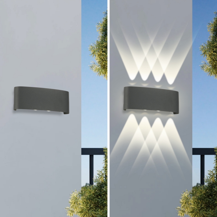 Brilagi - LED-ulkoseinävalaisin FLAREBOX LED/8W/230V antrasiitti IP65