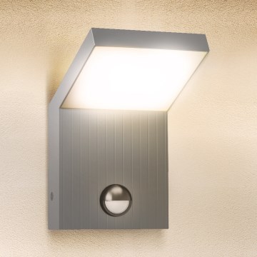 Brilagi - LED ulkoseinävalaisin liiketunnistimella RIANO LED/8W/230V hopea IP65
