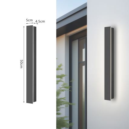 Brilagi - LINEAR LED ulkoseinävalaisin LED/12W/230V 3000K IP65 50 cm antrasiitti CRI 90