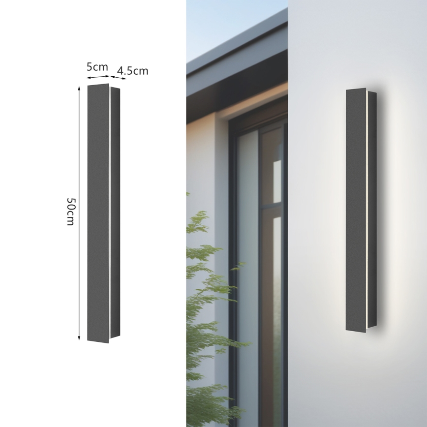 Brilagi - LINEAR LED ulkoseinävalaisin LED/12W/230V 3000K IP65 50 cm antrasiitti CRI 90