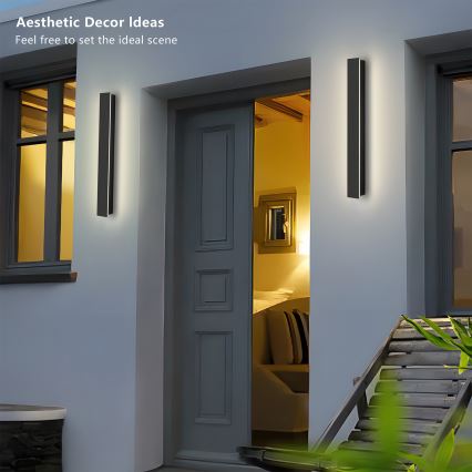 Brilagi - LED-ulkoseinävalaisin LINEAR LED/12W/230V 4000K IP65 50 cm musta CRI 90