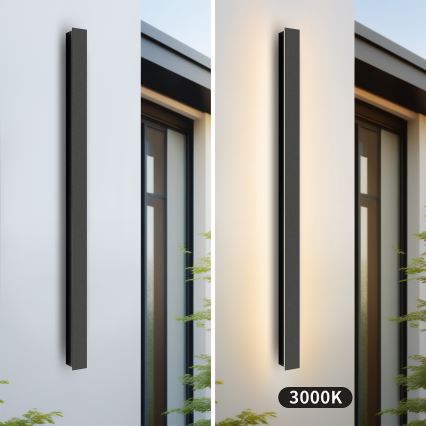 Brilagi - LINEAR LED ulkoseinävalaisin 22 W/230 V, 3000 K, IP65, 100 cm, musta, CRI 90