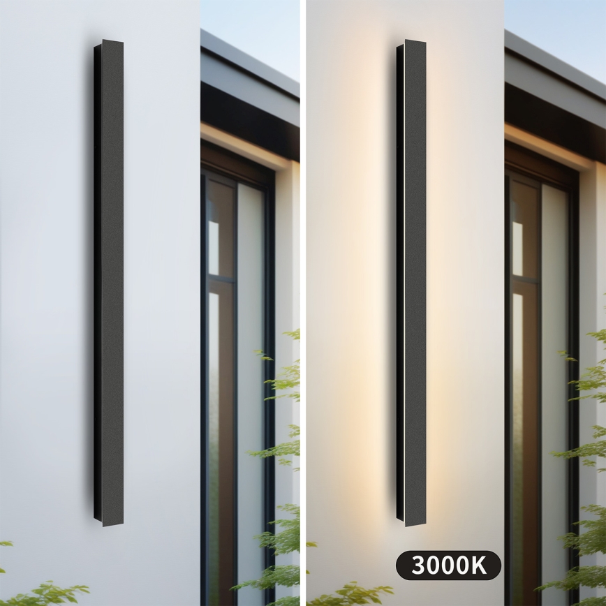 Brilagi - LINEAR LED ulkoseinävalaisin 22 W/230 V, 3000 K, IP65, 100 cm, musta, CRI 90