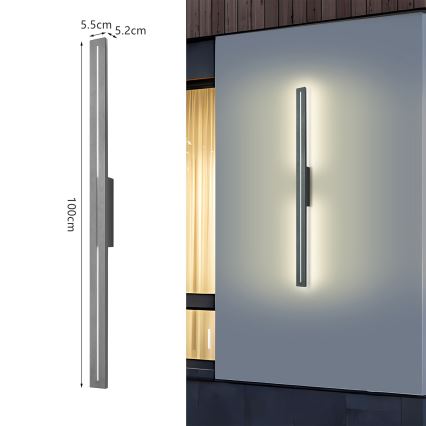 Brilagi - LINEO LED-ulkoseinävalaisin LED/24W/230V 3000K IP65 100 cm antrasiitti CRI 90