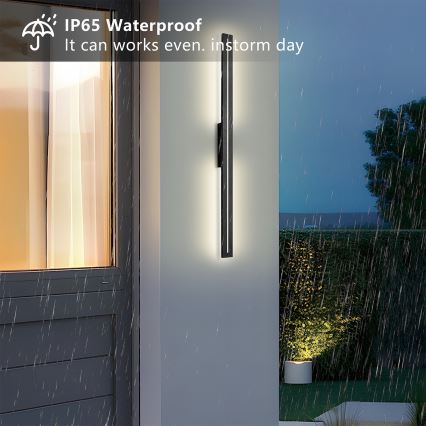 Brilagi - LED-ulkoseinävalaisin LINEO LED/24W/230V 4000K IP65 100 cm musta CRI 90