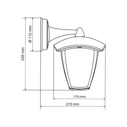 Brilagi - LED-ulkoseinävalaisin LUNA 1xE27/60W/230V IP44