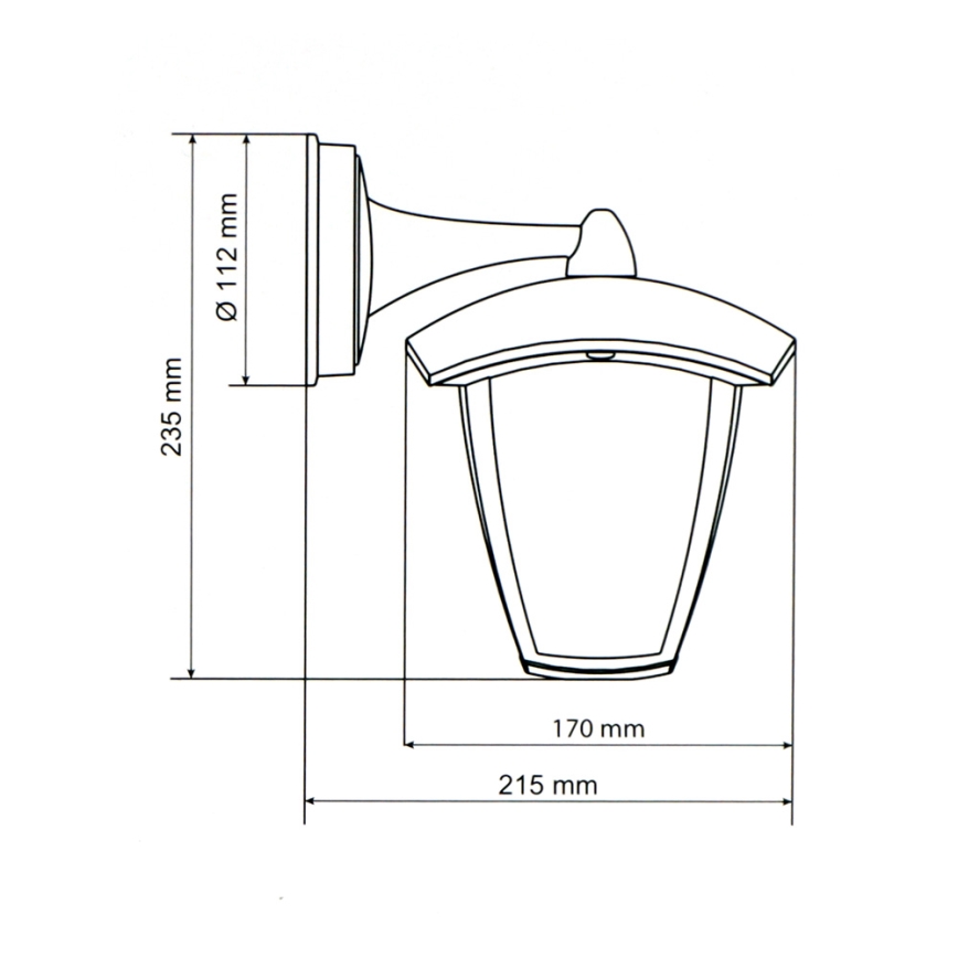 Brilagi - LED-ulkoseinävalaisin LUNA 1xE27/60W/230V IP44