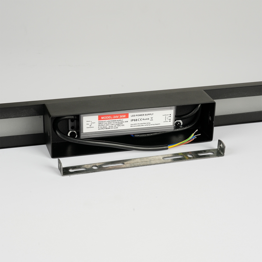 Brilagi - LUNA ulkoseinävalaisin LED/24W/230V 4000K IP65 100 cm musta CRI 90