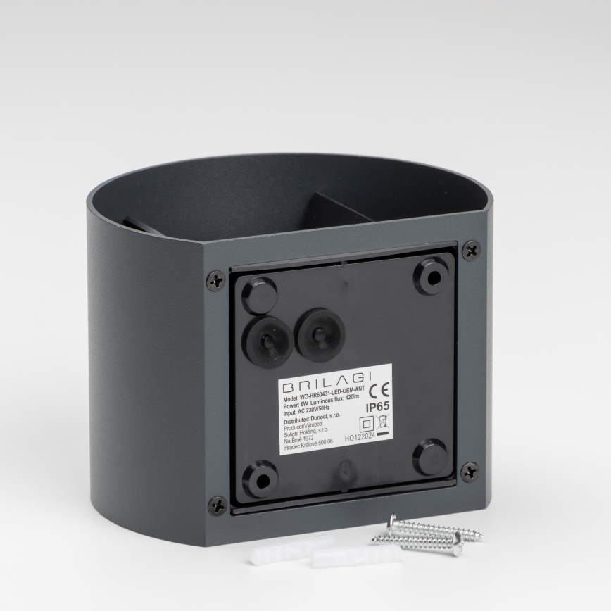 Brilagi - LED-ulkoseinävalaisin RONDO LED/6W/230V antrasiitti IP54