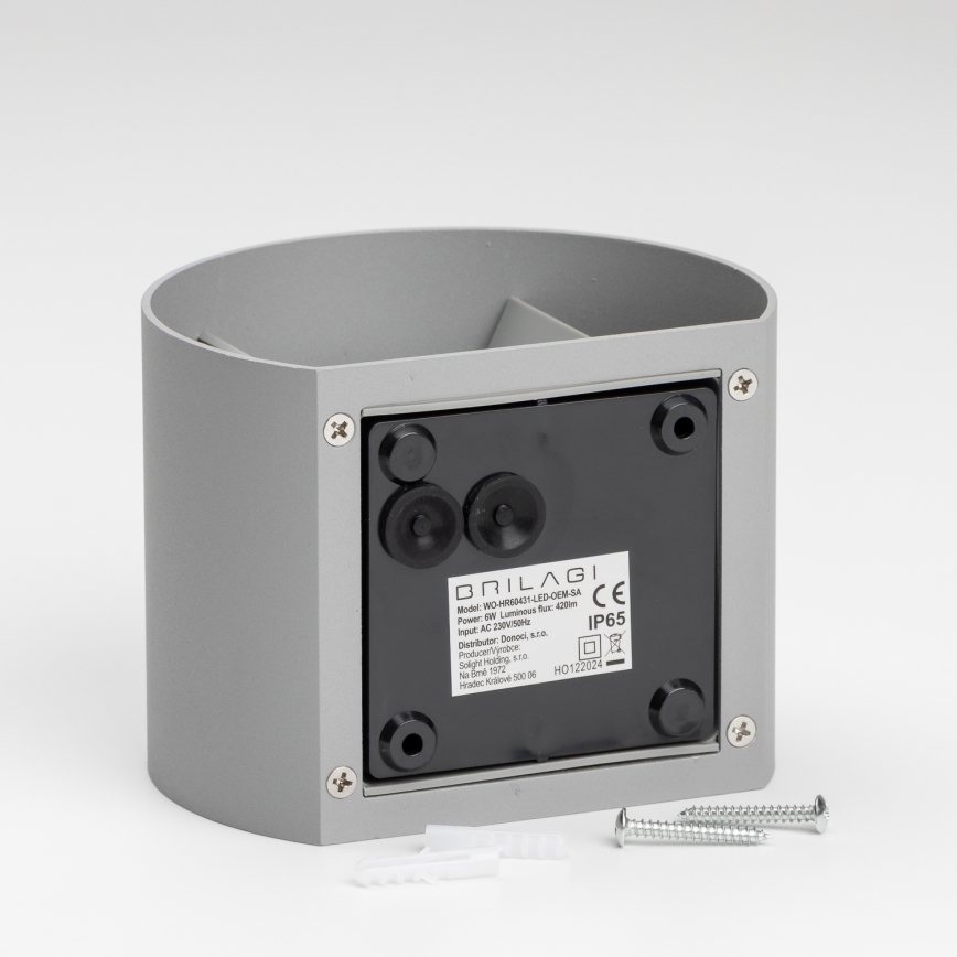 Brilagi - LED-ulkoseinävalaisin RONDO LED/6W/230V harmaa IP54