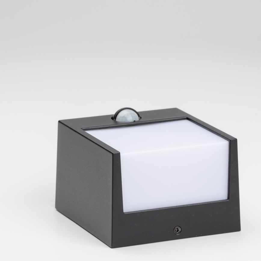 Brilagi - LED-ulkovaloseinävalaisin liiketunnistimella TERNI LED/12W/230V musta IP44