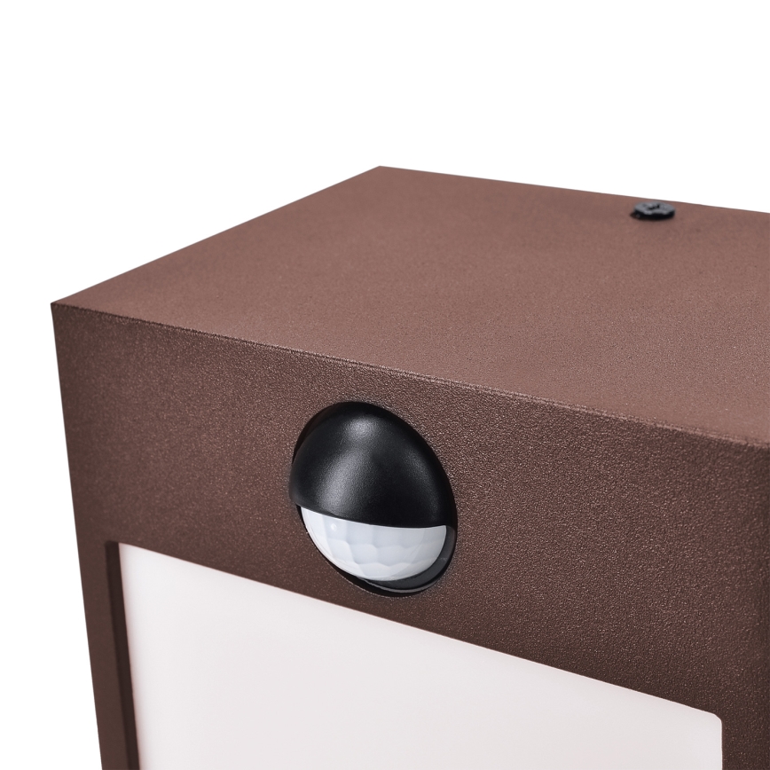 Brilagi - LED-ulkoseinävalaisin anturilla TERNI LED/12W/230V ruskea IP44