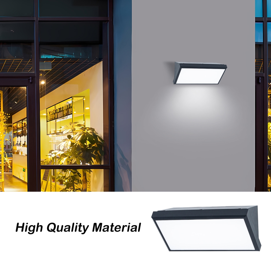 Brilagi - LED-ulkoseinävalaisin TRIANGLE LED/20W/230V 3000/4000/6500K antrasiitti IP65