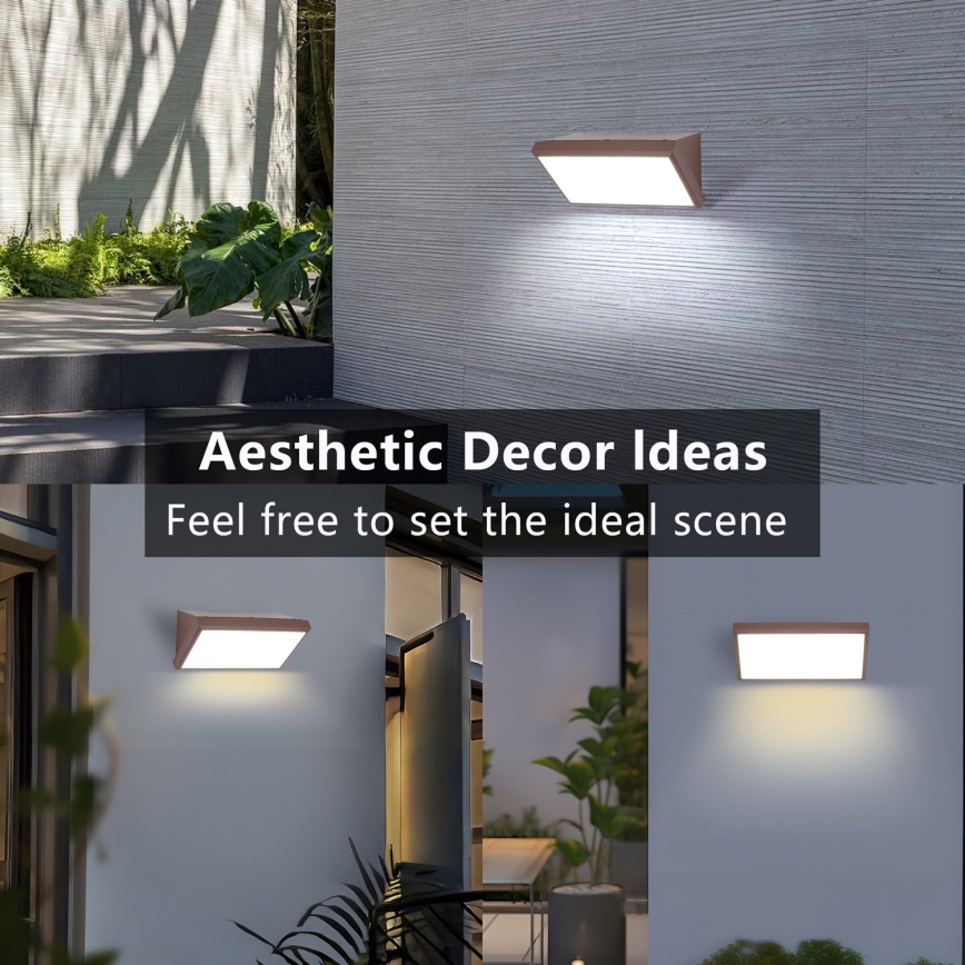 Brilagi - LED-ulkoseinävalaisin TRIANGLE LED/20W/230V, ruskea, IP65