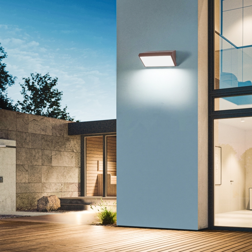 Brilagi - LED-ulkoseinävalaisin TRIANGLE LED/20W/230V, ruskea, IP65