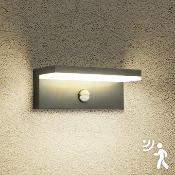 Brilagi - LED-ulkoseinävalaisin tunnistimella TESSI LED/10W/230V antrasiitti IP54