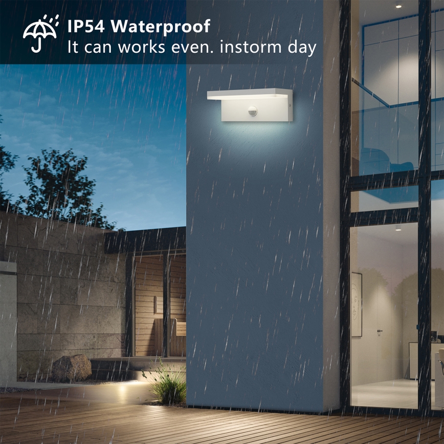 Brilagi - TESSI LED-ulkoseinävalaisin liiketunnistimella LED/10W/230V valkoinen IP54
