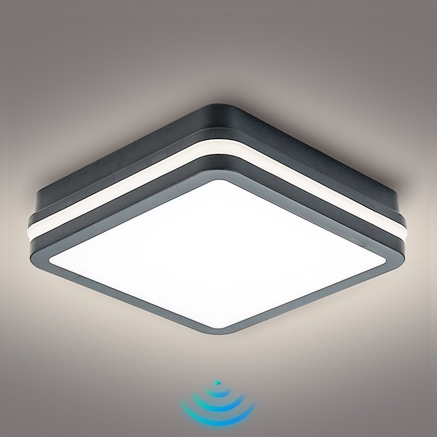 Brilagi - LED-ulkovalaisin anturilla BENE LED/18W/230V 22x22 cm antrasiitti IP54
