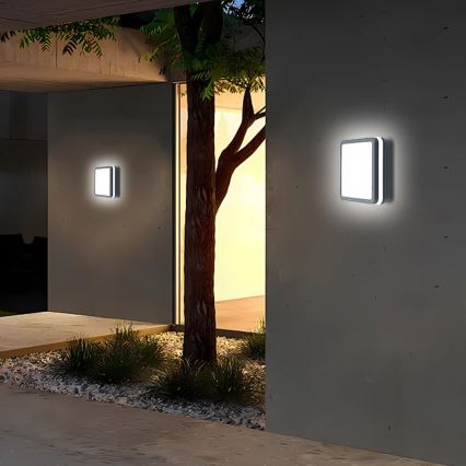 Brilagi - LED-ulkovalaisin anturilla BENE LED/18W/230V 22x22 cm antrasiitti IP54