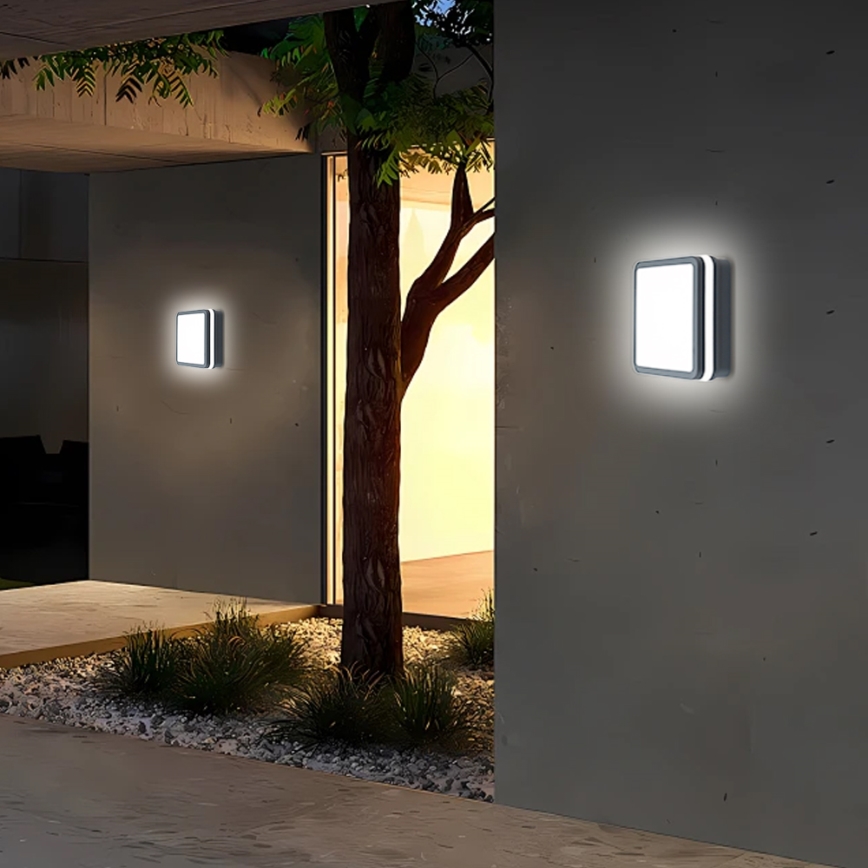 Brilagi - LED-ulkovalaisin anturilla BENE LED/18W/230V 22x22 cm antrasiitti IP54