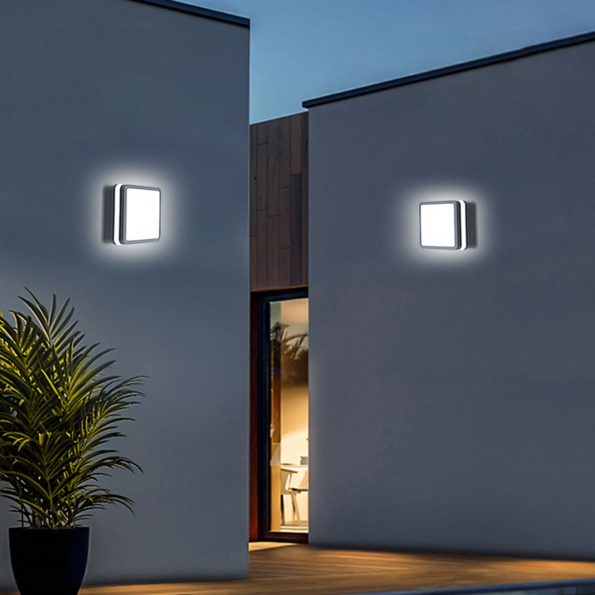 Brilagi - LED-ulkovalaisin anturilla BENE LED/18W/230V 22x22 cm antrasiitti IP54