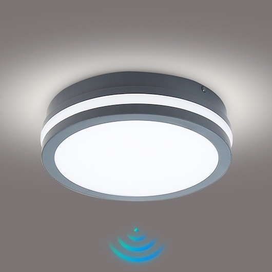 Brilagi - LED-ulkovalaisin anturilla BENE LED/18W/230V halkaisija 22 cm antrasiitti IP54
