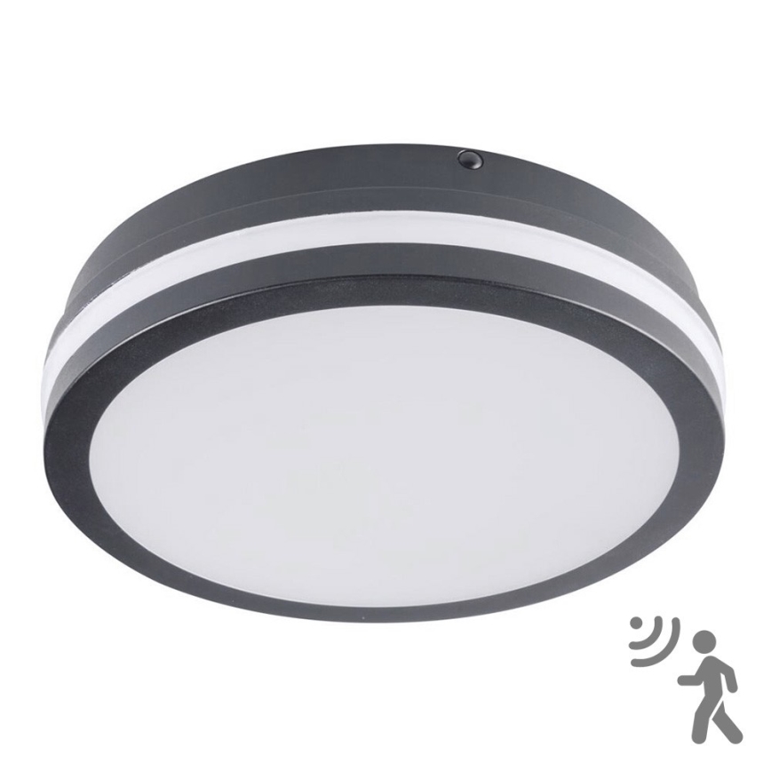Brilagi - LED-ulkovalaisin anturilla BENE LED/18W/230V halkaisija 22 cm antrasiitti IP54