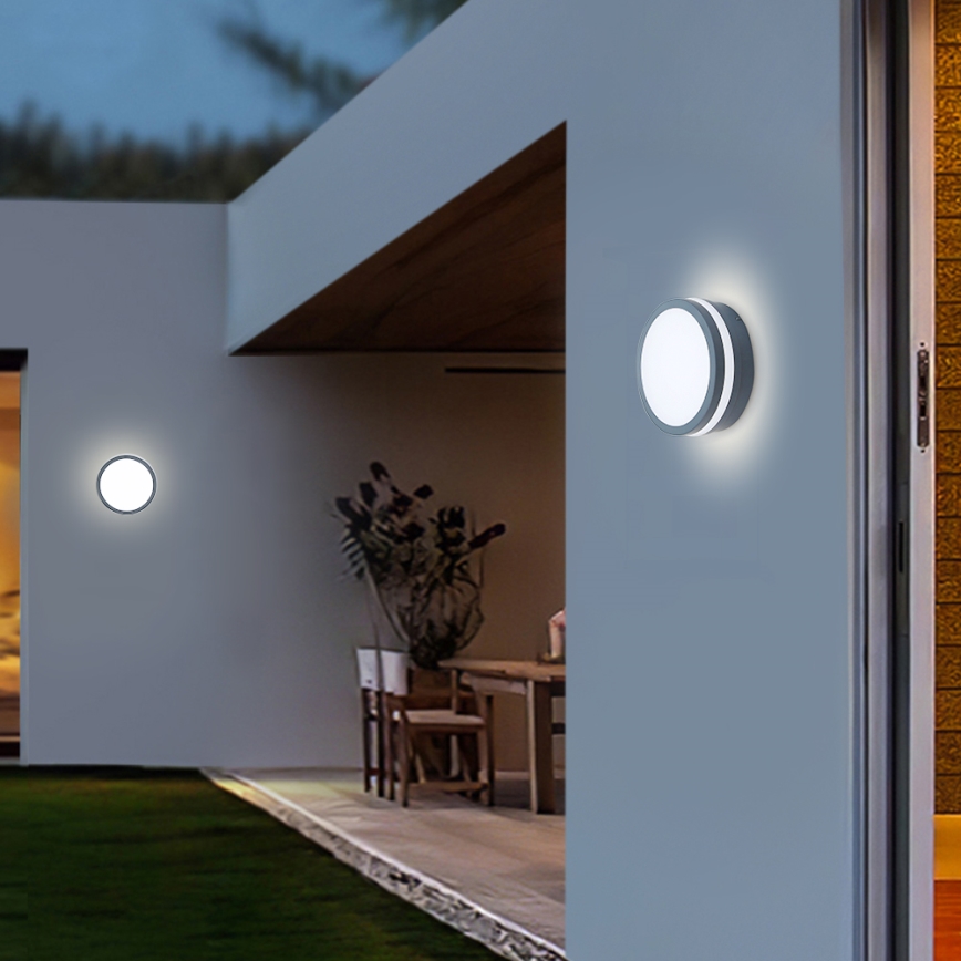 Brilagi - LED-ulkovalaisin anturilla BENE LED/18W/230V halkaisija 22 cm antrasiitti IP54