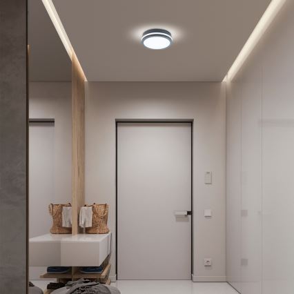 Brilagi - LED-ulkovalaisin anturilla BENE LED/18W/230V halkaisija 22 cm antrasiitti IP54
