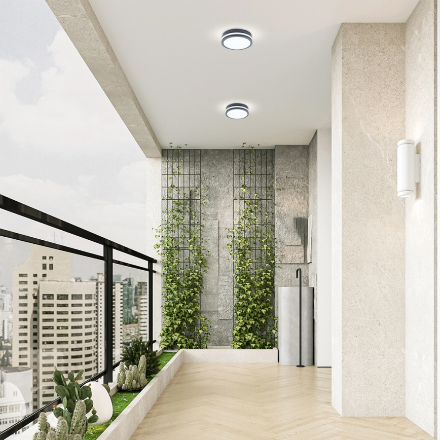 Brilagi - LED-ulkovalaisin anturilla BENE LED/18W/230V halkaisija 22 cm antrasiitti IP54