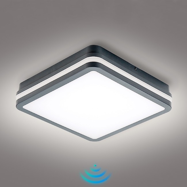 Brilagi - LED-ulkovalaisin anturilla BENE LED/24W/230V 26x26 cm antrasiitti IP54