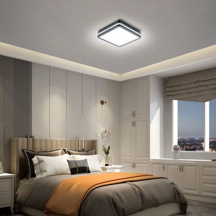 Brilagi - LED-ulkovalaisin anturilla BENE LED/24W/230V 26x26 cm antrasiitti IP54