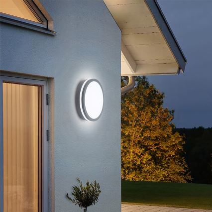 Brilagi - LED-ulkovalaisin anturilla BENE LED/24W/230V halkaisija 26 cm antrasiitti IP54