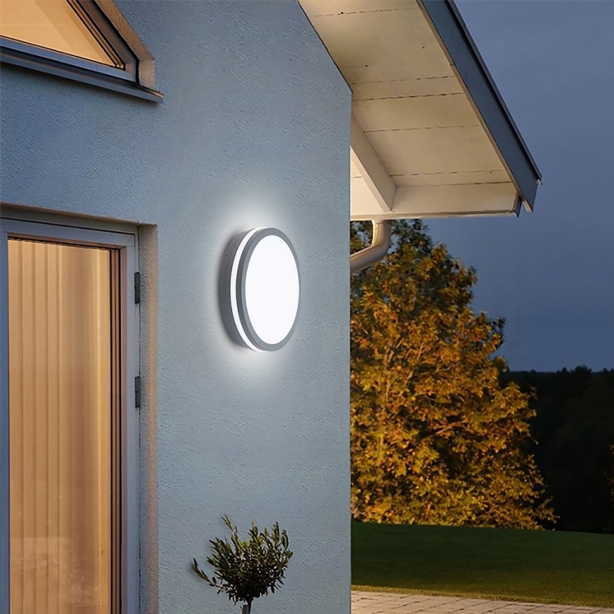Brilagi - LED-ulkovalaisin anturilla BENE LED/24W/230V halkaisija 26 cm antrasiitti IP54