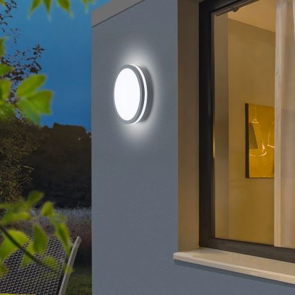 Brilagi - LED-ulkovalaisin anturilla BENE LED/24W/230V halkaisija 26 cm antrasiitti IP54