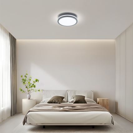 Brilagi - LED-ulkovalaisin anturilla BENE LED/24W/230V halkaisija 26 cm antrasiitti IP54