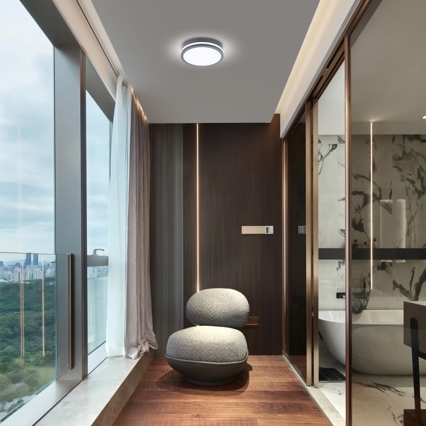 Brilagi - LED-ulkovalaisin liiketunnistimella BENE LED/24W/230V halkaisija 26 cm antrasiitti IP54