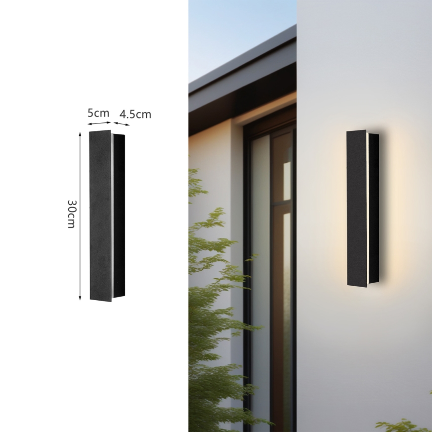 Brilagi - LED ulkoseinävalaisin LINEAR LED/8W/230V 3000K IP65 30 cm musta CRI 90