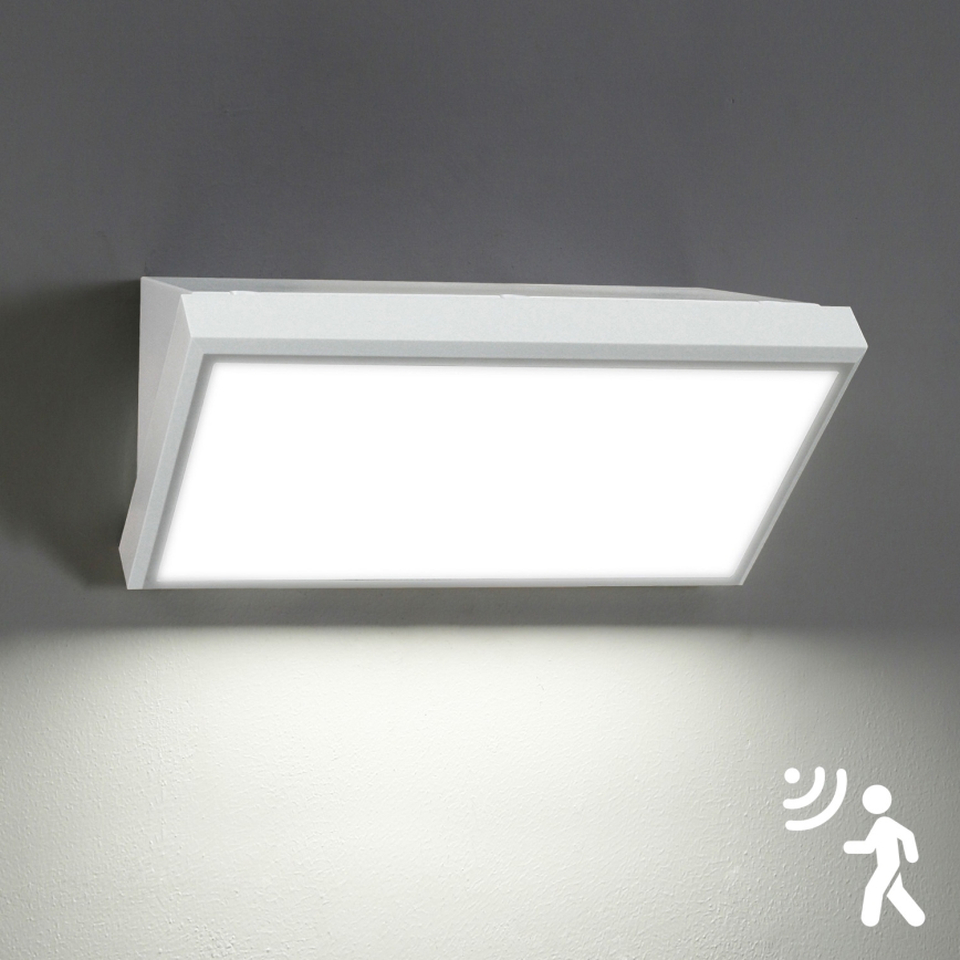 Brilagi - LED-ulkovalaisin seinälle liiketunnistimella TRIANGLE LED/20W/230V valkoinen IP65