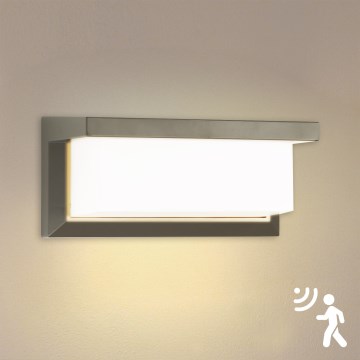 Brilagi - LED Ulkovalo anturilla BRICKY LED/12W/230V harmaa IP54