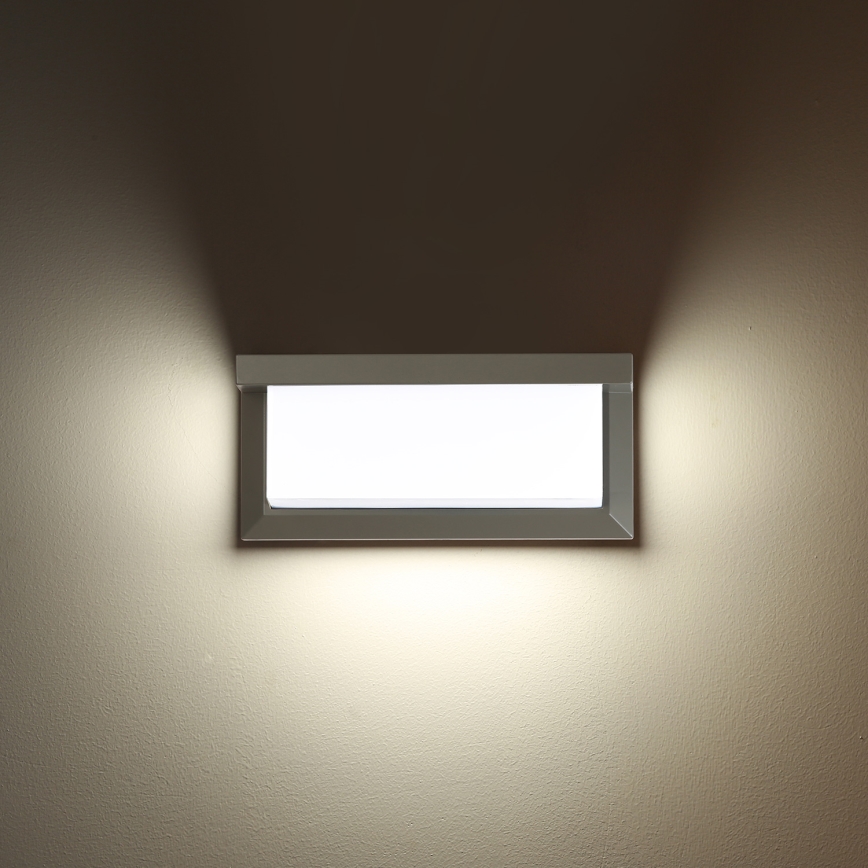 Brilagi - LED Ulkovalo anturilla BRICKY LED/12W/230V harmaa IP54