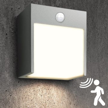 Brilagi - LED Ulkovalo anturilla TERNI LED/12W/230V harmaa IP44
