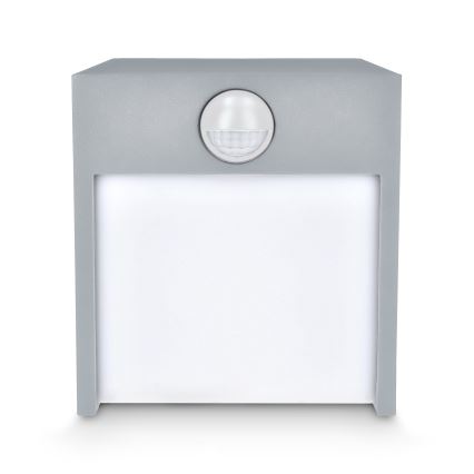 Brilagi - LED Ulkovalo anturilla TERNI LED/12W/230V harmaa IP44