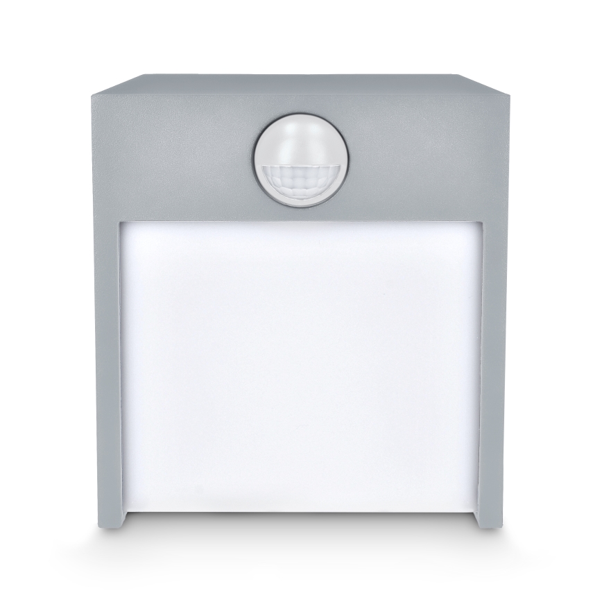 Brilagi - LED Ulkovalo anturilla TERNI LED/12W/230V harmaa IP44