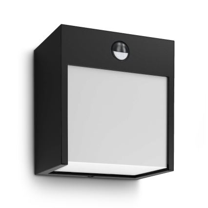 Brilagi - LED Ulkovalo anturilla TERNI LED/12W/230V musta IP44