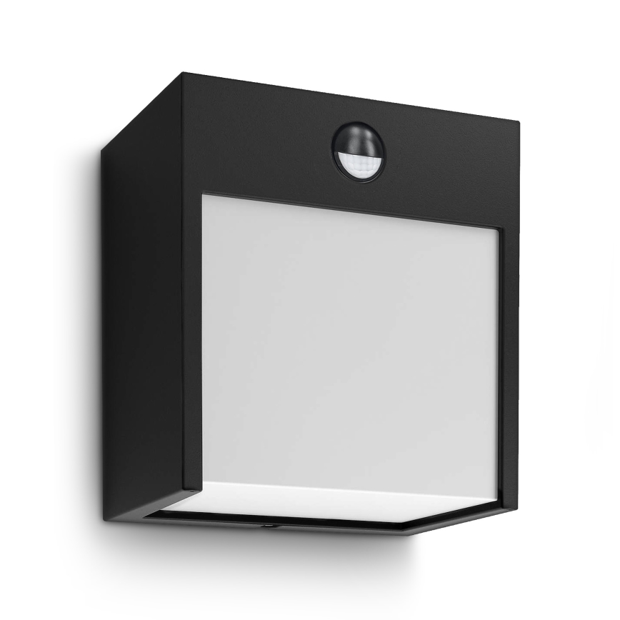 Brilagi - LED Ulkovalo anturilla TERNI LED/12W/230V musta IP44