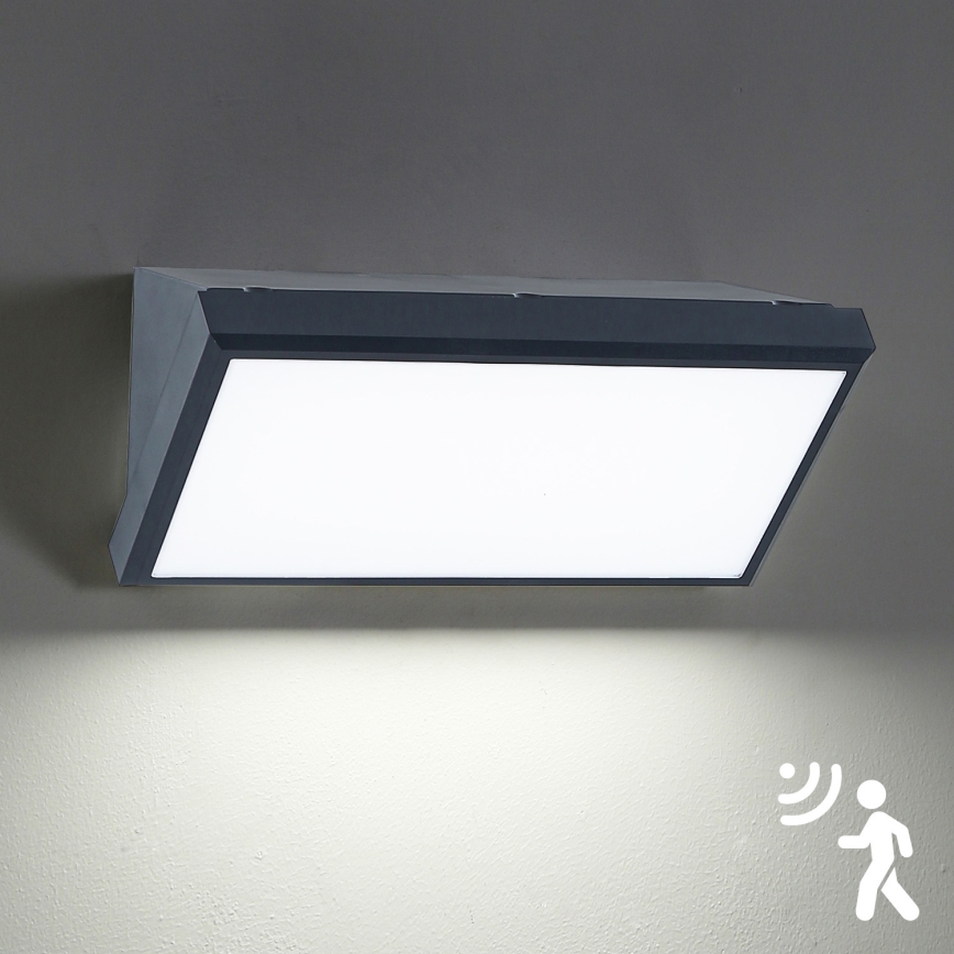 Brilagi - LED Ulkovalo anturilla TRIANGLE LED/20W/230V antrasiitti IP65