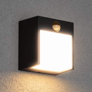 Brilagi - LED-ulkovaloseinävalaisin liiketunnistimella TERNI LED/12W/230V musta IP44