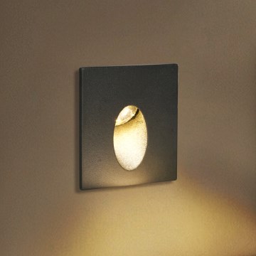 Brilagi - LED upotettava ulkovalaisin STAIRDOT LED/2W/230V, musta, IP65, kulmikas