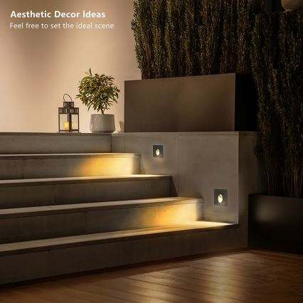Brilagi - LED upotettava ulkovalaisin STAIRDOT LED/2W/230V, musta, IP65, kulmikas
